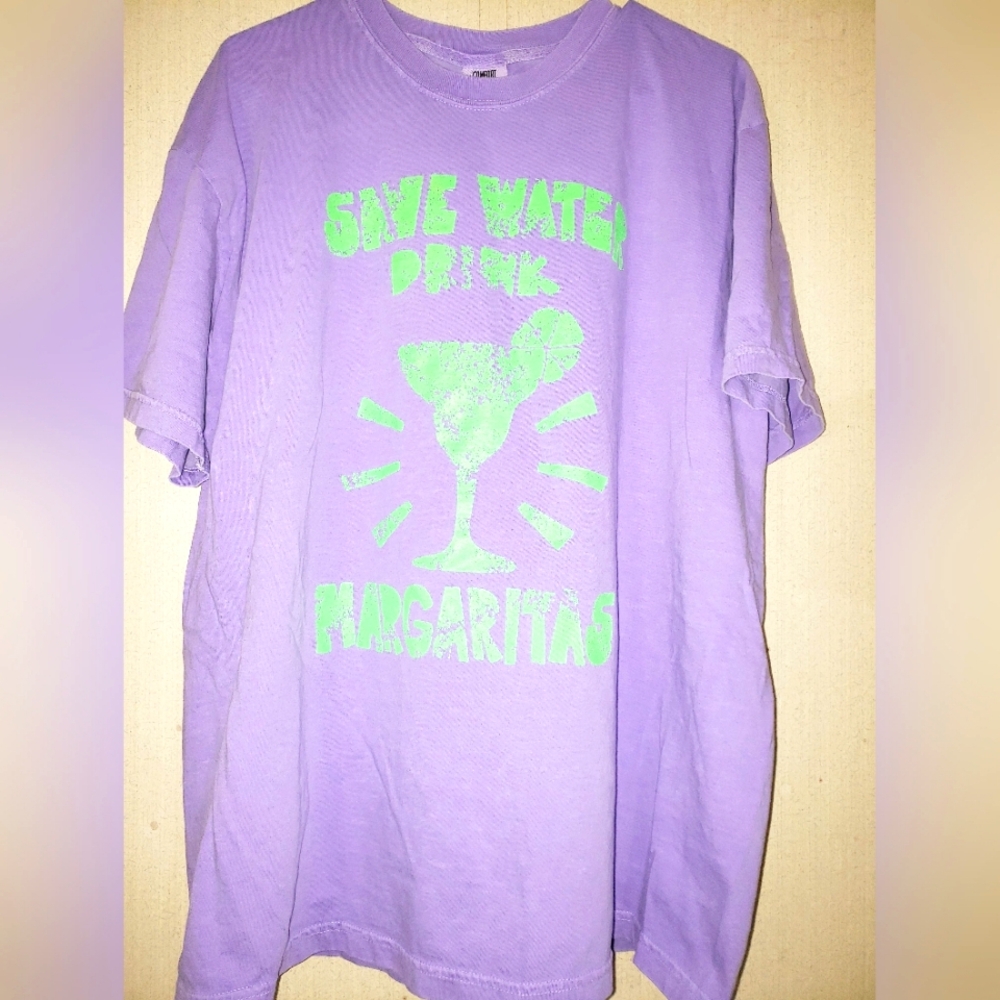 Comfort Colors Purple Tee with Green Print